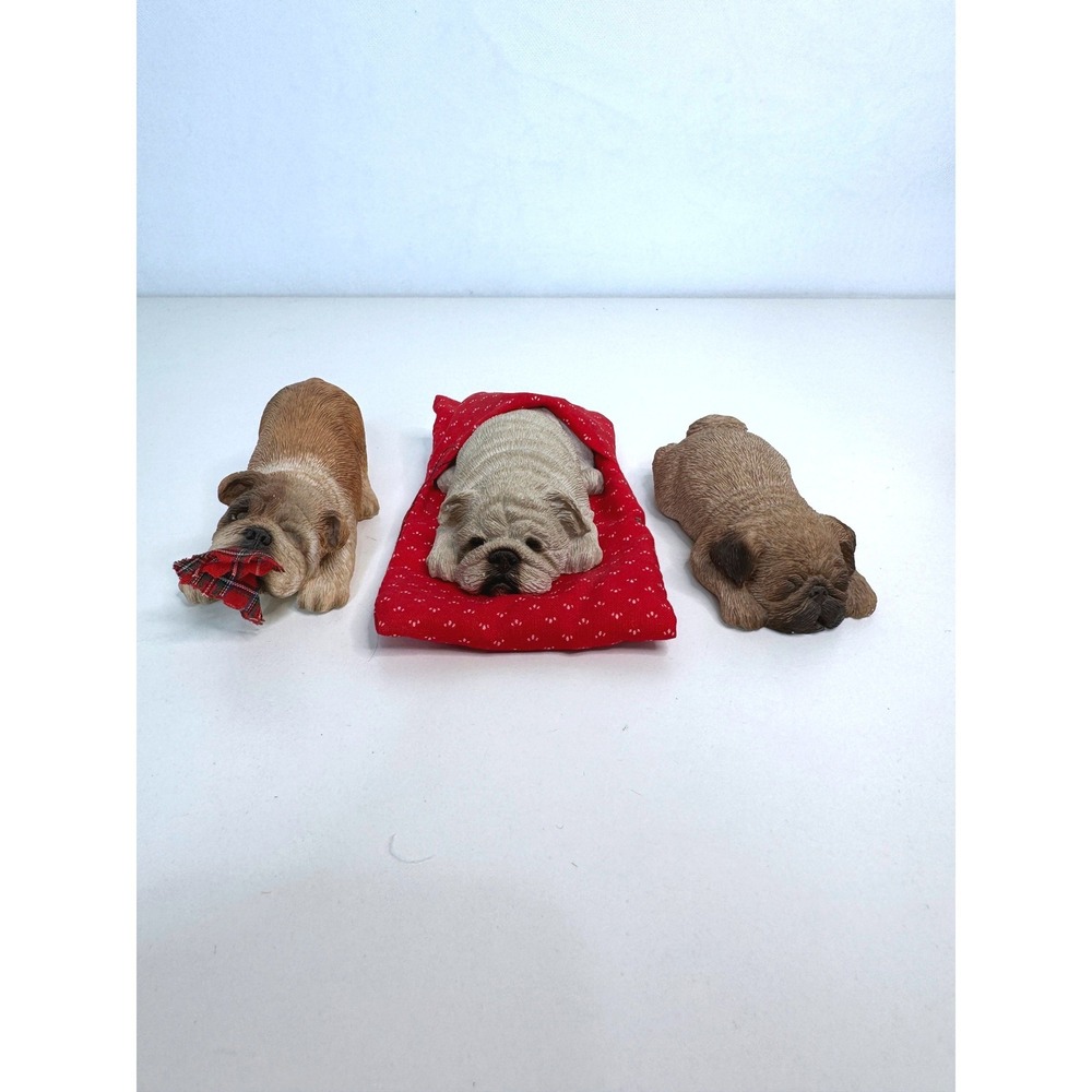Set of 3 SANDICAST English BULLDOG Vintage Figurines Collector Sandra Brue 1980s
